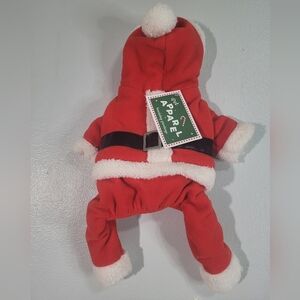 Dog Hooded Santa Suit Christmas Pajamas Clothes Jumpsuit XS/S